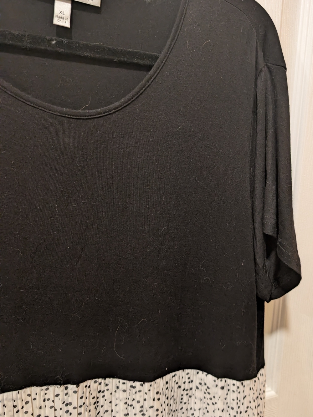 WD.NY Black & White Chiffon Dress Size XL - Picture 5 of 9